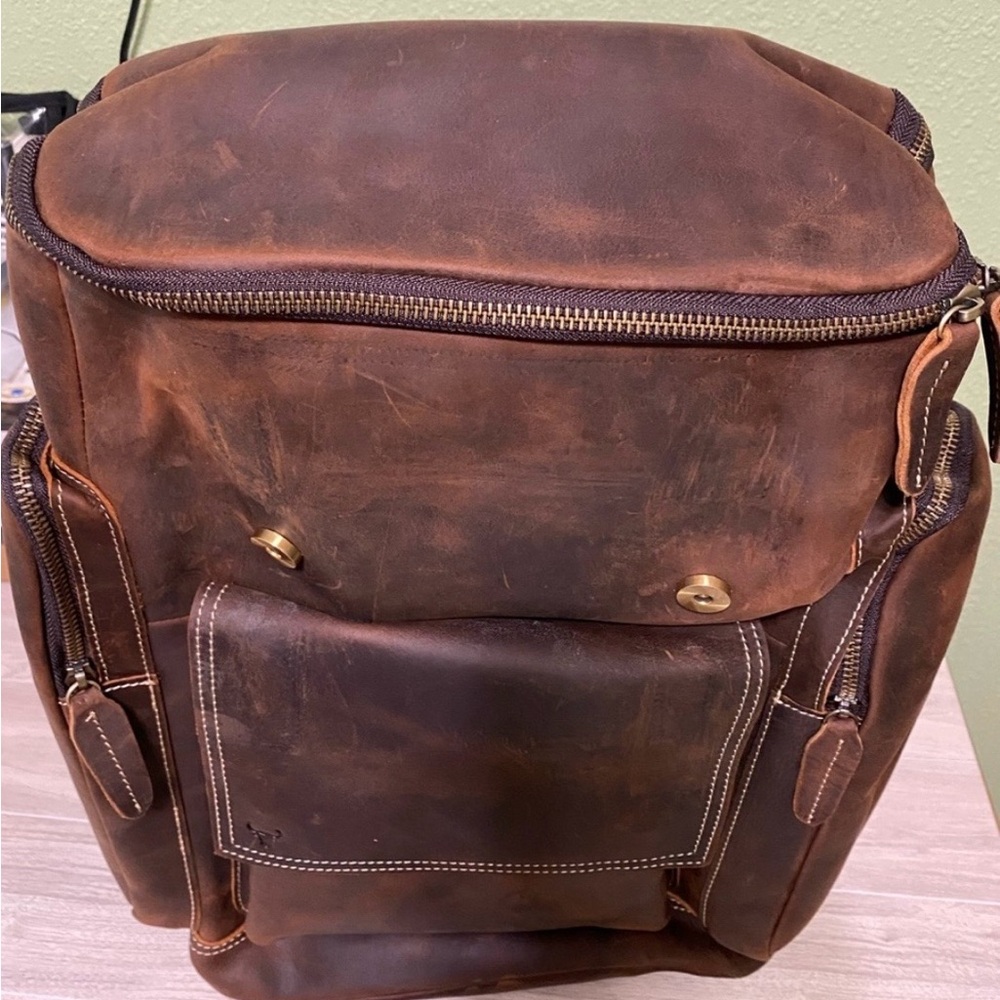 Rustique Roamer Brown Leather Backpack - image 2